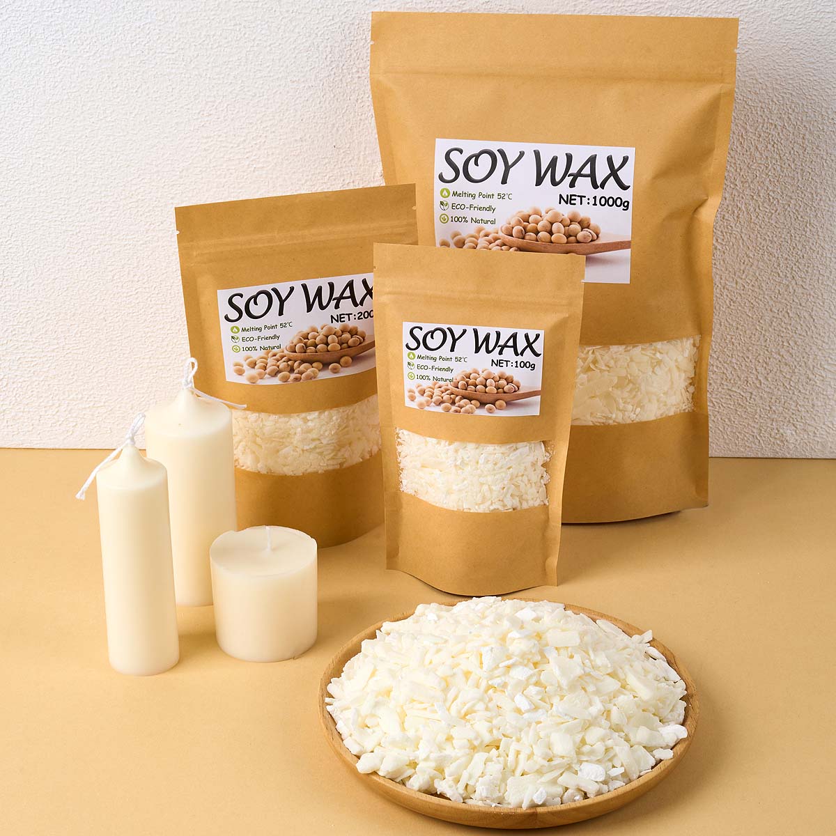 Scented Candle Set - 1-punktowy czysty biały wosk sojowy do
