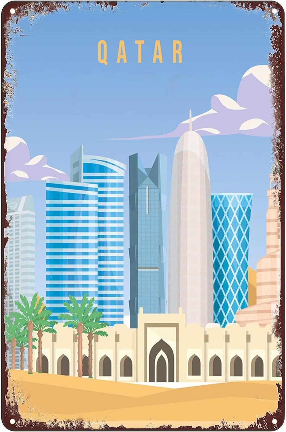 Home Decor Qatar - Vintage metalowy szyld blaszany - Plakat