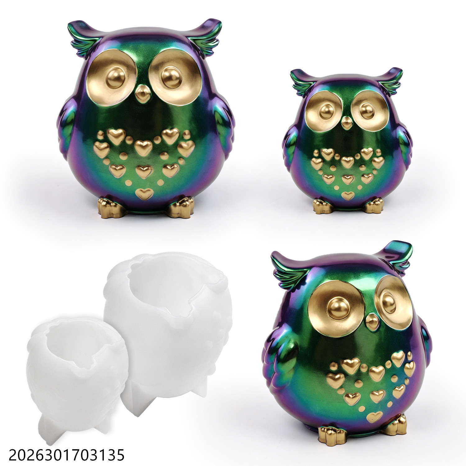 Scented Candle Set - Forma Silikonowa Sowa 3D Zestaw do