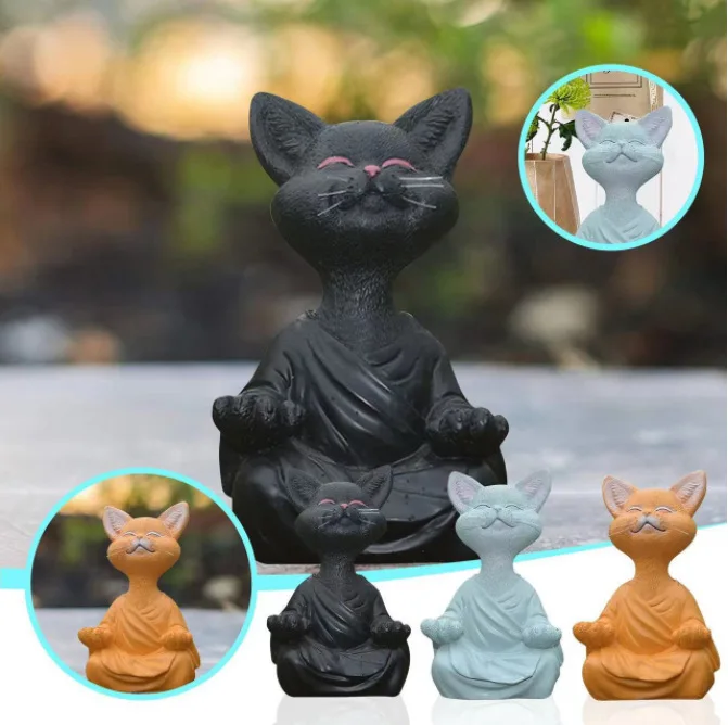 Medytacja Rzeźba Kota Dekoracj – Home Decor Za recenzja i cena