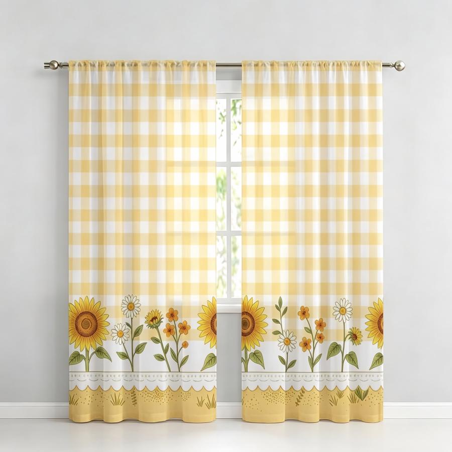 2 szt. Przezroczyste zasłony z – Home Decor Yellow recenzja i cena