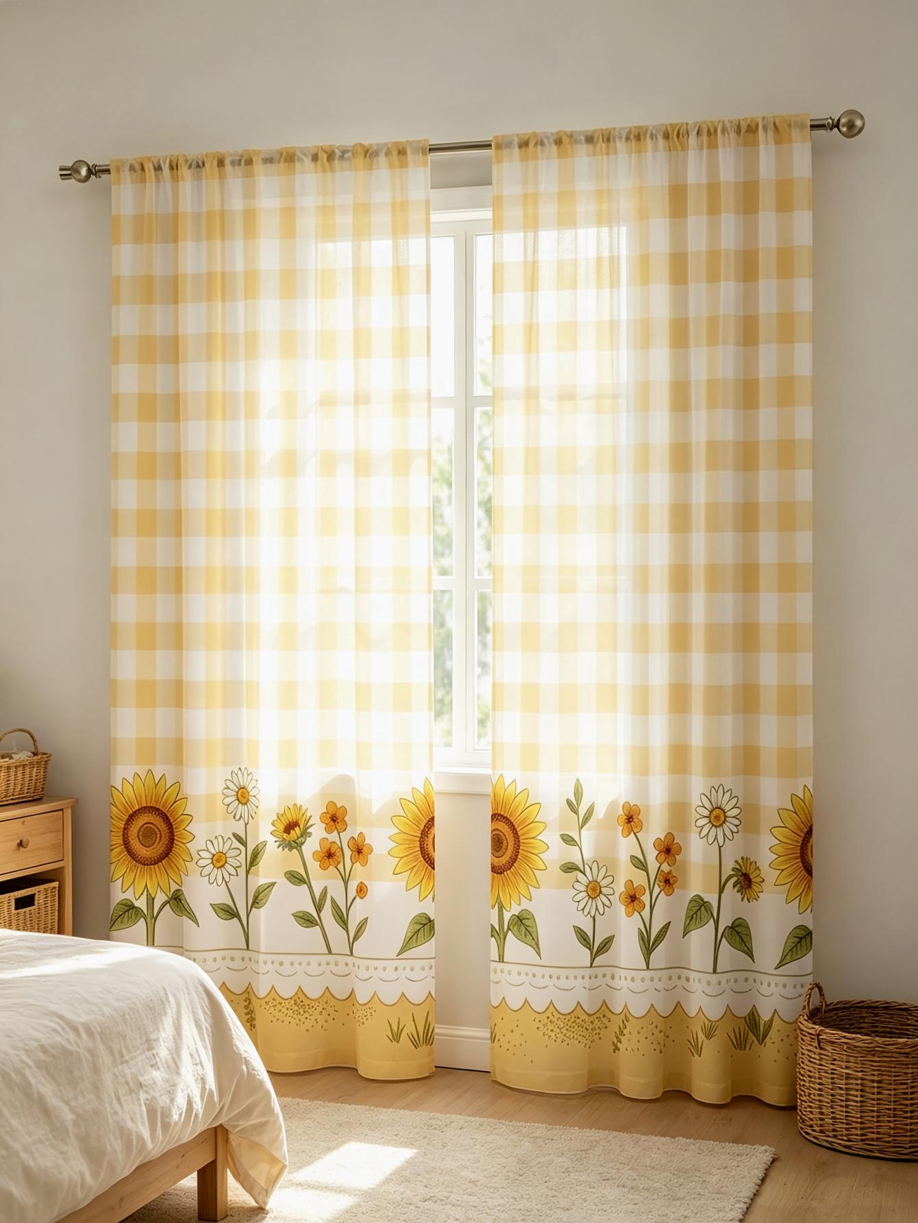 2 szt. Przezroczyste zasłony z – Home Decor Yellow recenzja i cena