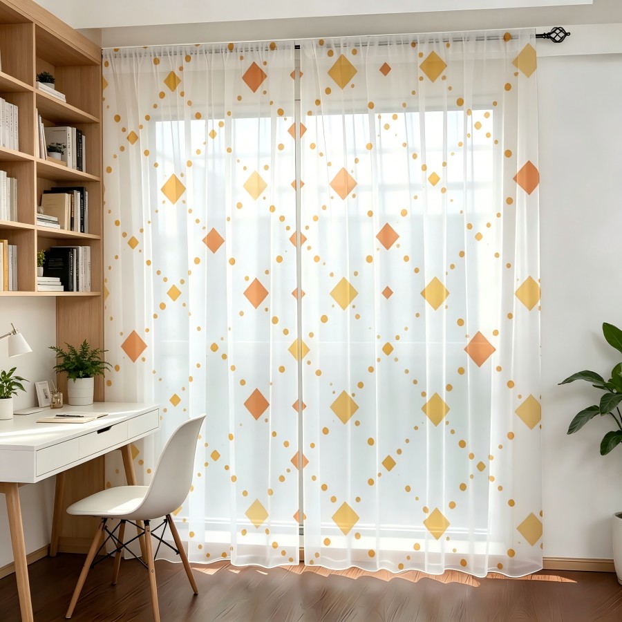2 szt. Przezroczyste zasłony z – Home Decor Orange recenzja i cena